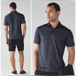 Lululemon Propel Polo Cut Back Stripe Golf Shirt Size XL